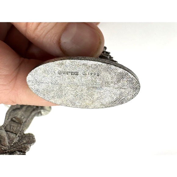 Pewter Christmas Tree Santa Claus Tic Tac Toe Set- Metzke Vintage 1993-Complete - Picture 5 of 7